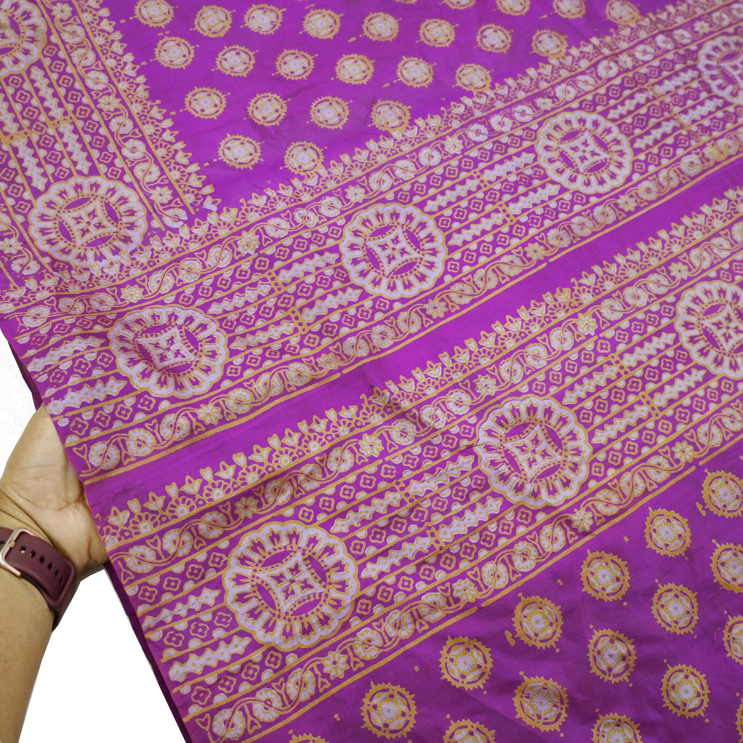Indian Vintage Sari Purple 100% Pure Silk Printed Saree Fabric 5yd Sewing Craft Fabric DressMaking Soft Wrap Quilting Crafting Upcycle