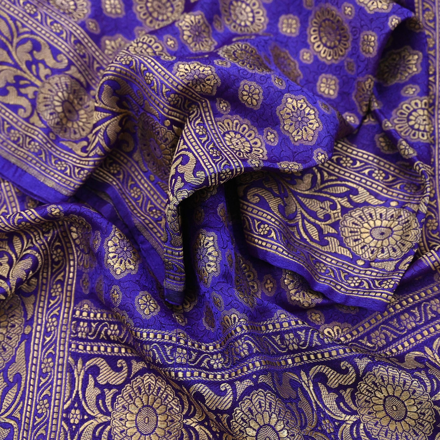 Indian Vintage Dupatta Purple Long Stole Pure Satin silk Woven Brocade Scarves Veil Scarf Wrap Hippie Boho Soft Floral Zari