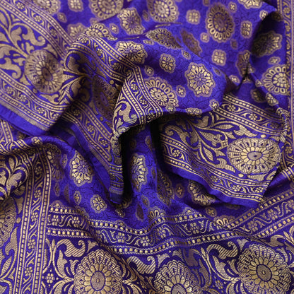 Indian Vintage Dupatta Purple Long Stole Pure Satin silk Woven Brocade Scarves Veil Scarf Wrap Hippie Boho Soft Floral Zari