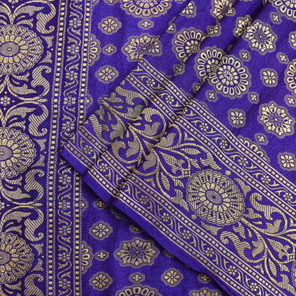 Indian Vintage Dupatta Purple Long Stole Pure Satin silk Woven Brocade Scarves Veil Scarf Wrap Hippie Boho Soft Floral Zari