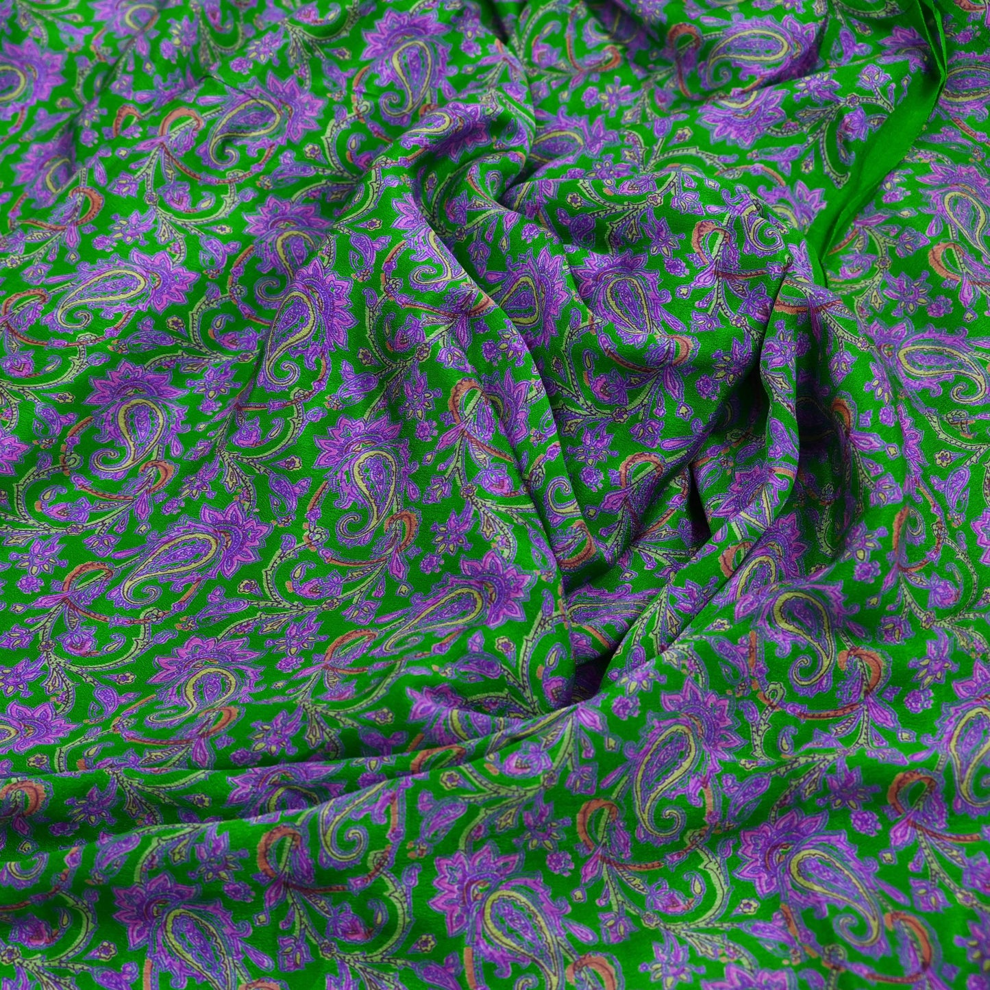 Indian Vintage Sari Green Pure Silk Printed Sarees Craft Fabric 6yd Sewing Dress Making Soft Floral Crafting quilting