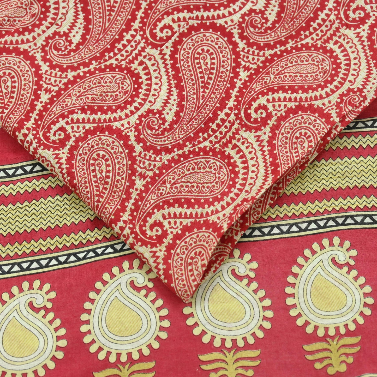 Indian Vintage Sari Ivory & Pink Printed Blend Cotton Saree Craft Fabric 5Yd Soft Sewing Sarong Wrap Boho Floral Dress making Crafting