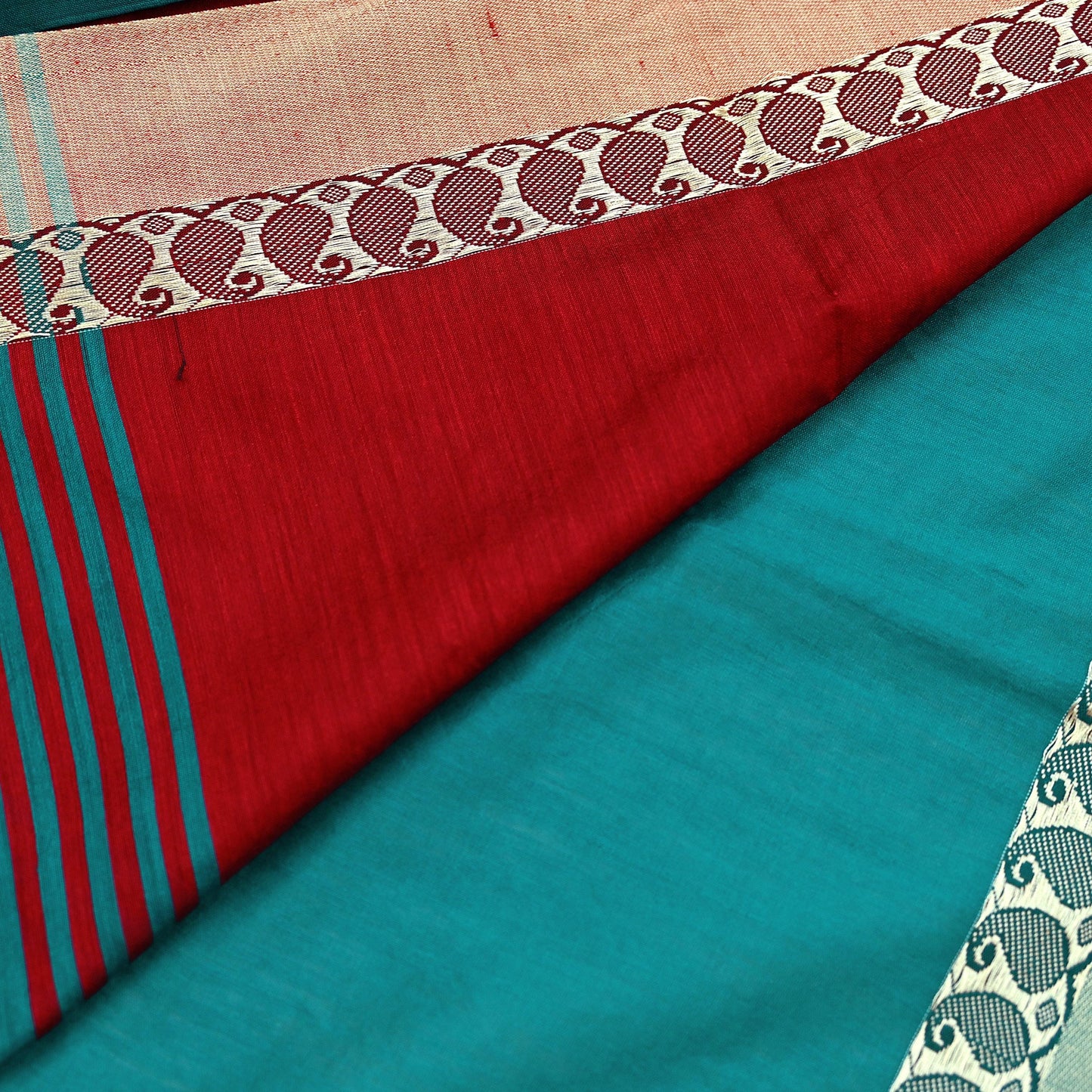 Indian Vintage Green Saree Artificial Silk Embroidered Sari Craft Fabric 5Yd Sewing Stripes Dress making Crafting Quilting Upcycle Fringes
