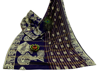 Indian Vintage Sari Pure Cotton Hand Woven Saree Craft Fabric 5yd Sewing Ethnic Soft Dress making Crafting Quilting Dress Designing Zari