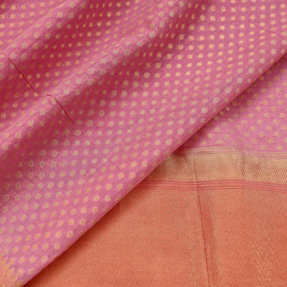 Indian Vintage Peach & Pink Dupatta Long Stole Art Silk Woven Brocade Scarves Veil Scarf Wrap Hippie Boho Soft Floral Fringes