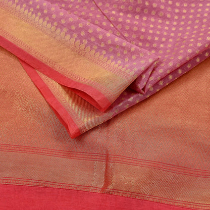 Indian Vintage Peach & Pink Dupatta Long Stole Art Silk Woven Brocade Scarves Veil Scarf Wrap Hippie Boho Soft Floral Fringes