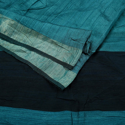 Indian Vintage Heavy Sari Green & Black Pure Khadi Silk Handloom Saree Craft Fabric 5yd Ethnic Wear Dress making For Crafting Quilting