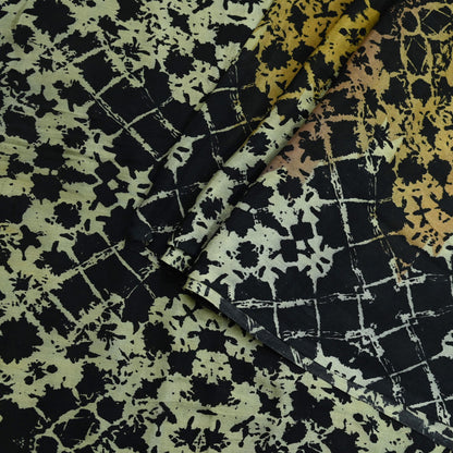 Indian Vintage Sari Black 100% Pure Silk Printed Saree Fabric 5yd Sewing Craft Fabric Dress Making Soft Floral Abstract Quilting Crafting