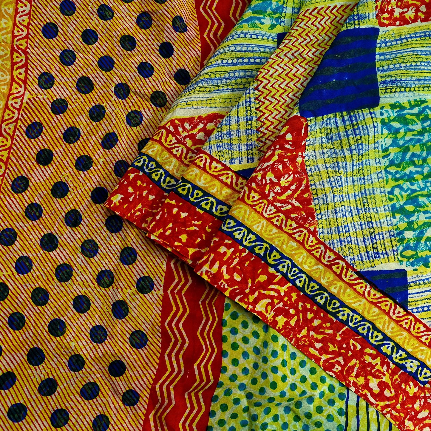 Indian Vintage Sari Multi Pure Crepe Silk Block Printed Saree 5yd Sewing Floral Soft Craft Fabric Wrap Dress making Upcycle For Crafting