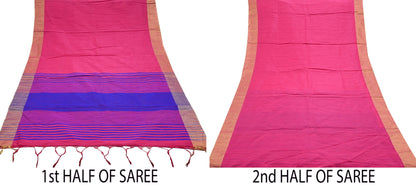 Indian Vintage Sarees Artificial Silk Embroidered Sari Craft Fabric 6Yd Sewing Stripes Dress making Crafting Quilting Upcycle Fringes
