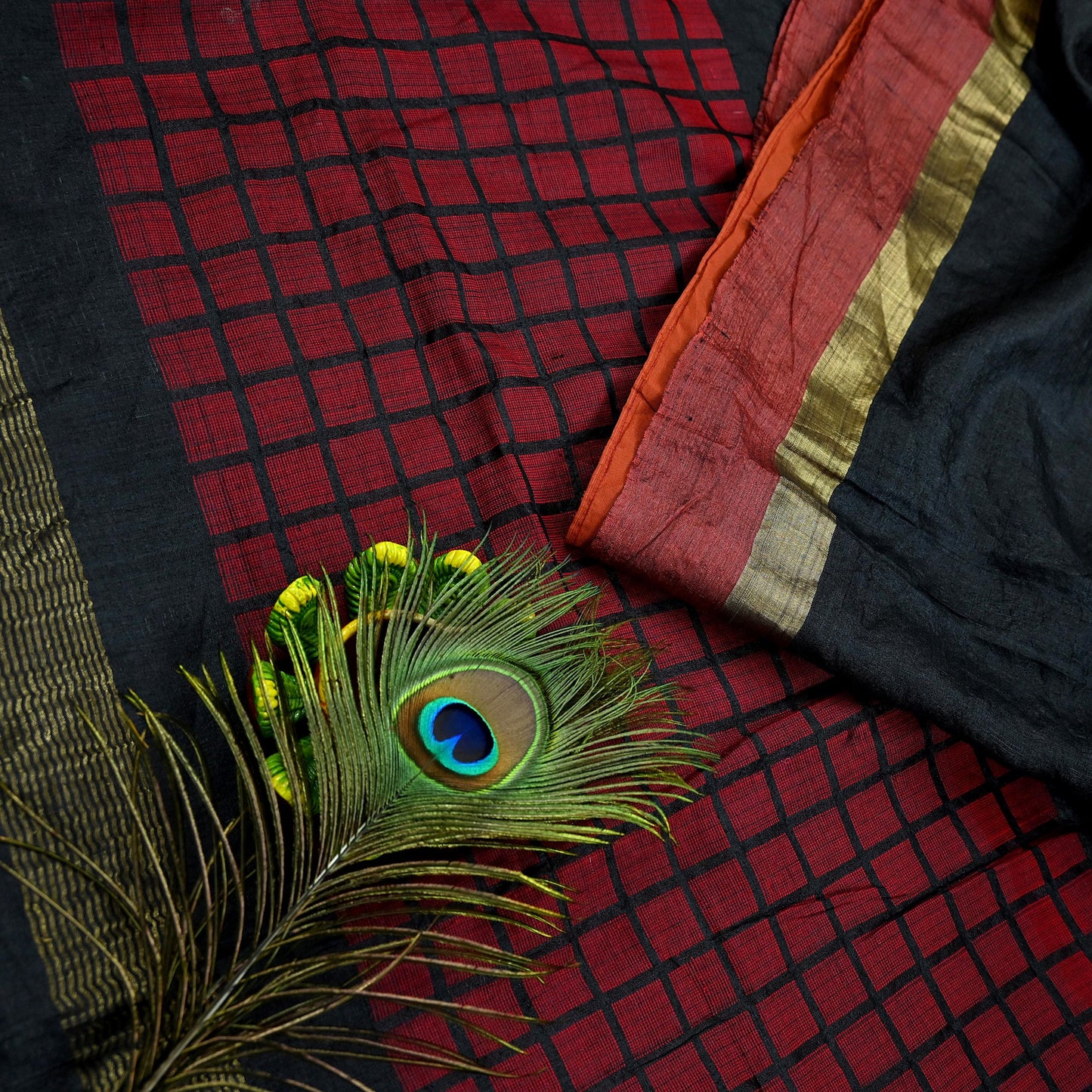 Indian Vintage Heavy Sari Black Pure Khadi Silk Handloom Saree Craft Fabric 5yd Ethnic Wear Dress making For Crafting Quilting