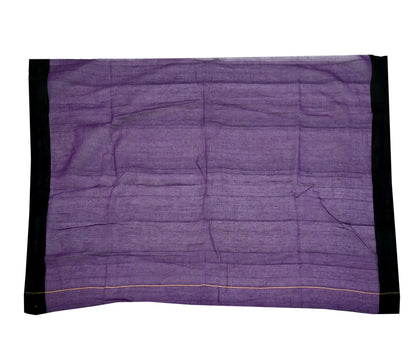 Indian Vintage Sari Purple Pure Cotton Hand Woven Sarees Craft Fabric 5yd Ethnic Crafting Quilting Dress Making Quilting With Blouse Fabric