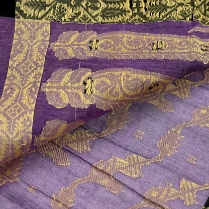 Indian Vintage Sari Purple Pure Cotton Hand Woven Sarees Craft Fabric 5yd Ethnic Crafting Quilting Dress Making Quilting With Blouse Fabric