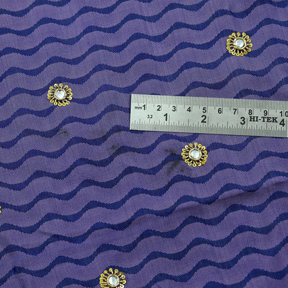 Indian Pre-Owned Sari Purple & Blue Pure silk Hand Embroidered Designer Manish Malhotra Sarees Ethnic Zardozi/Dabka Zari Wedding Saree