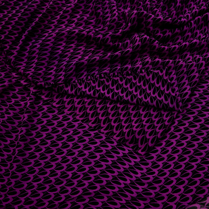 Indian Women Vintage Sari Black & Purple 100% Pure Georgette Silk Printed Saree Sewing 5yd Soft Craft Fabric Dress Making Dress Designing