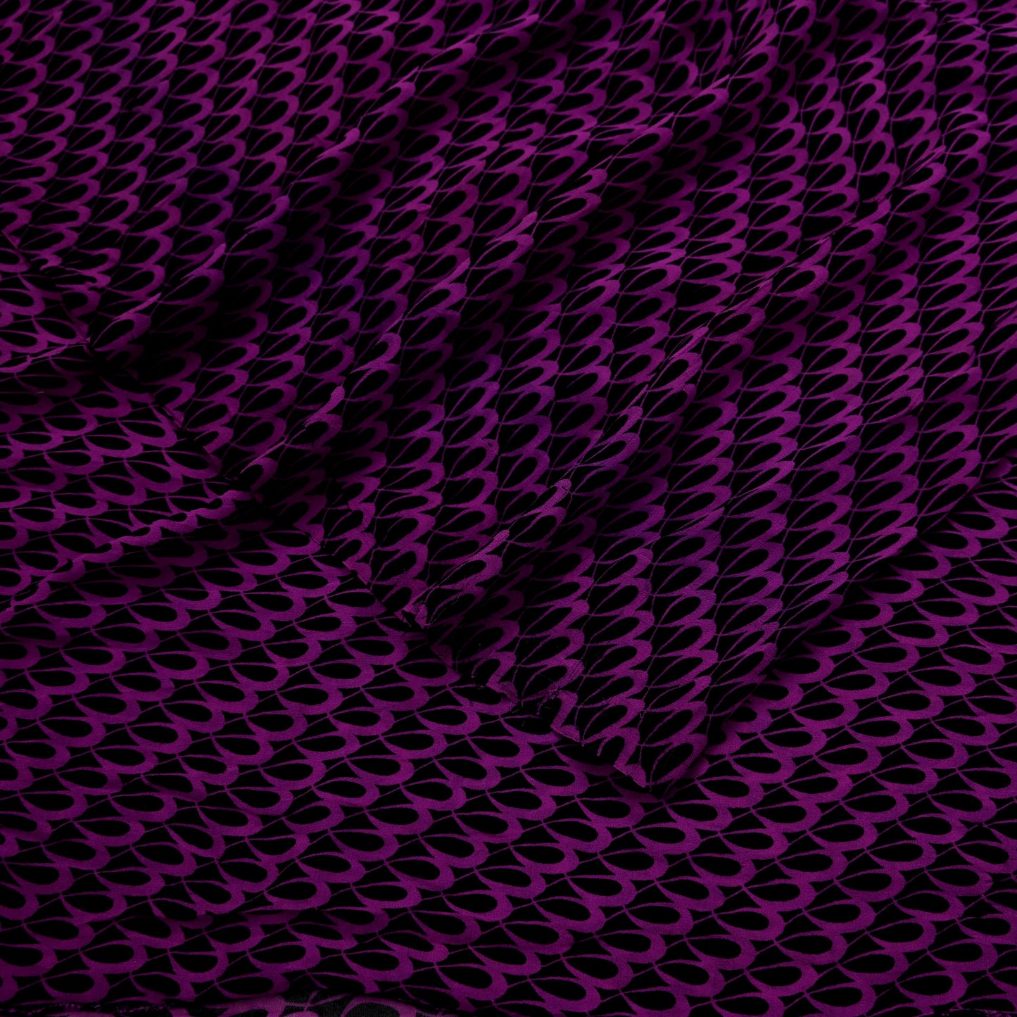 Indian Women Vintage Sari Black & Purple 100% Pure Georgette Silk Printed Saree Sewing 5yd Soft Craft Fabric Dress Making Dress Designing