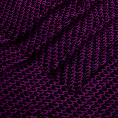 Indian Women Vintage Sari Black & Purple 100% Pure Georgette Silk Printed Saree Sewing 5yd Soft Craft Fabric Dress Making Dress Designing
