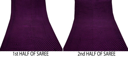 Indian Women Vintage Sari Black & Purple 100% Pure Georgette Silk Printed Saree Sewing 5yd Soft Craft Fabric Dress Making Dress Designing