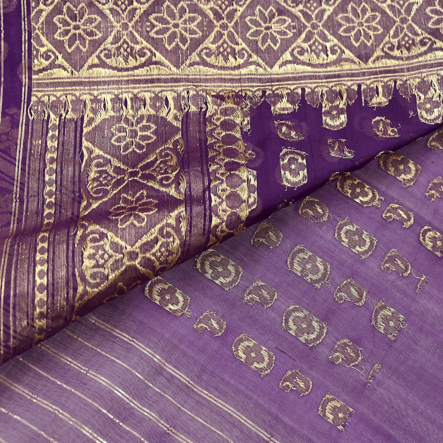 Indian Vintage Purple Heavy Sari Wedding  Pure Organza Silk Hand Woven Banarasi Sarees Zari 5Yd Ethnic Dress Making Crafting