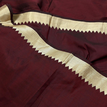 Indian Vintage Sari Maroon Mysore Silk Woven Sarees Craft Fabric 5Yd Ethnic South silk Dress Making Crafting Upcycle Quilting Zari Border