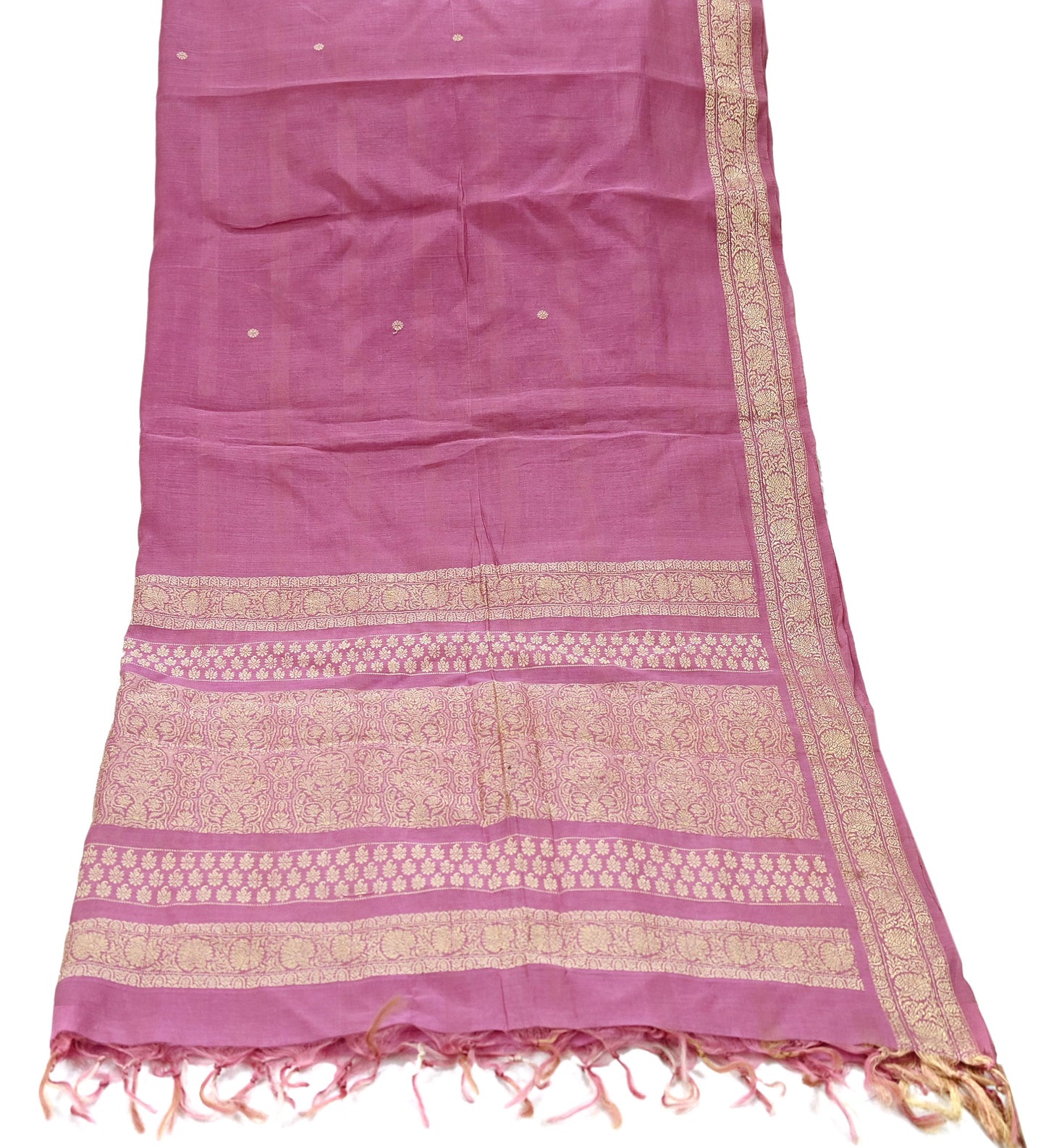 Indian Vintage Dupatta Pink Long Stole Hand Woven Pure Chanderi Silk Scarves Veil Zari Soft Fringes Scarf Wrap Boho