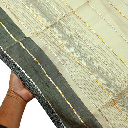 Indian Vintage Dupatta Ivory Long Stole Pure Silk Hand Embroidered Woven Fabric Scarves Veil Scarf Wrap Soft Hijab Party wear veil