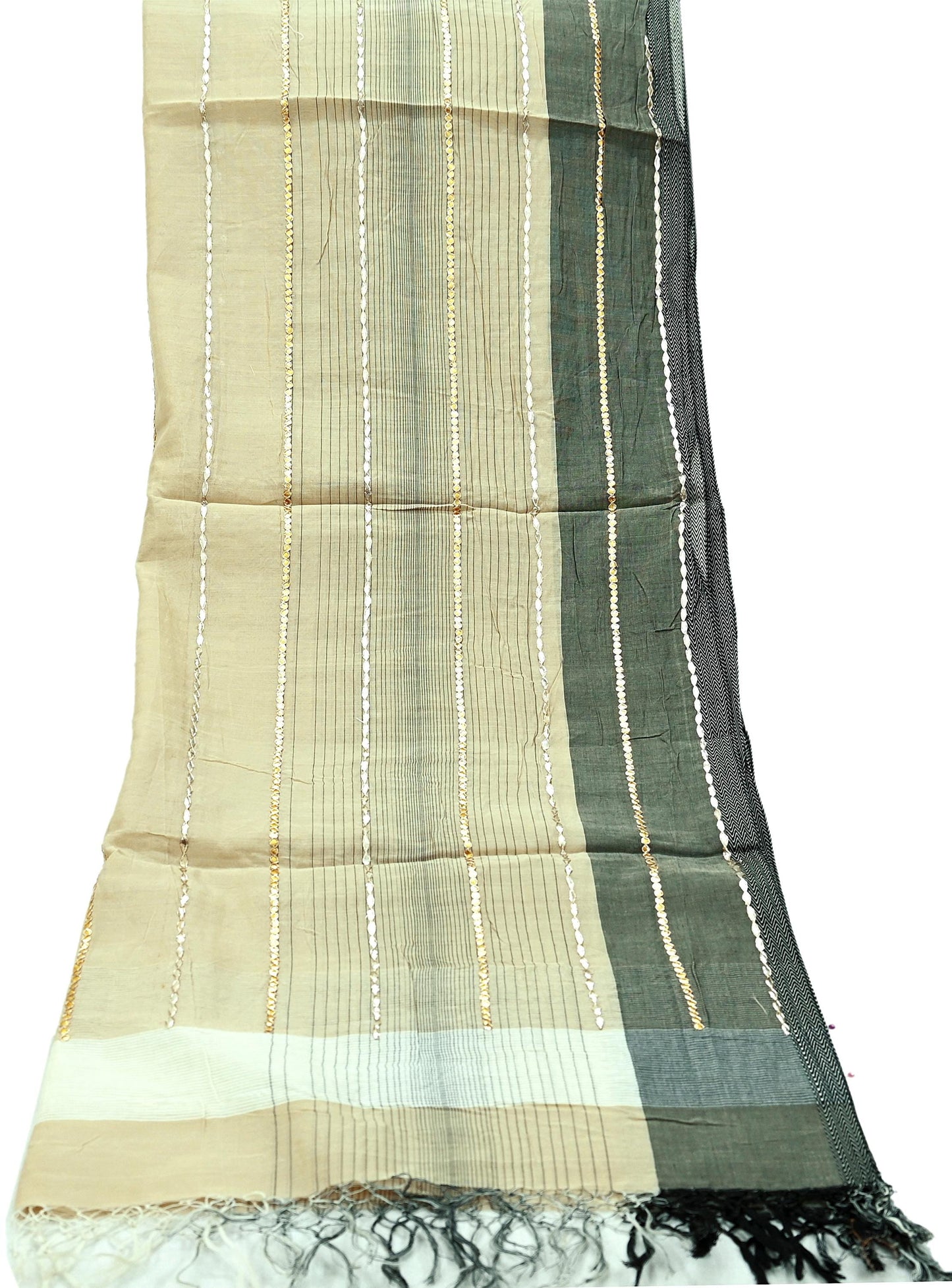 Indian Vintage Dupatta Ivory Long Stole Pure Silk Hand Embroidered Woven Fabric Scarves Veil Scarf Wrap Soft Hijab Party wear veil