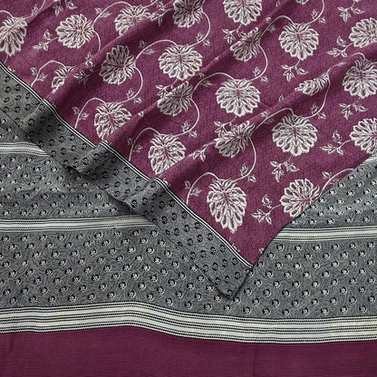 Indian Vintage Sari Pink Pure Crepe Silk Printed Saree 5yd Sewing Craft Fabric Abstract Soft Wrap Dress Making Quilting Crafting