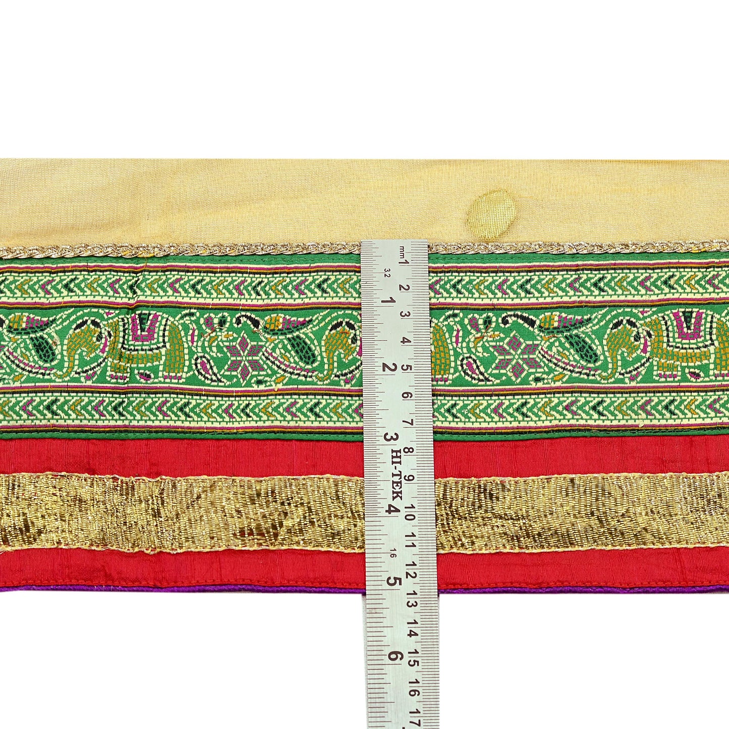 Indian Vintage Border Hand Embroidered 1yd Craft Trim Lace Sewing Ribbon Recycled Sari Border Brocade
