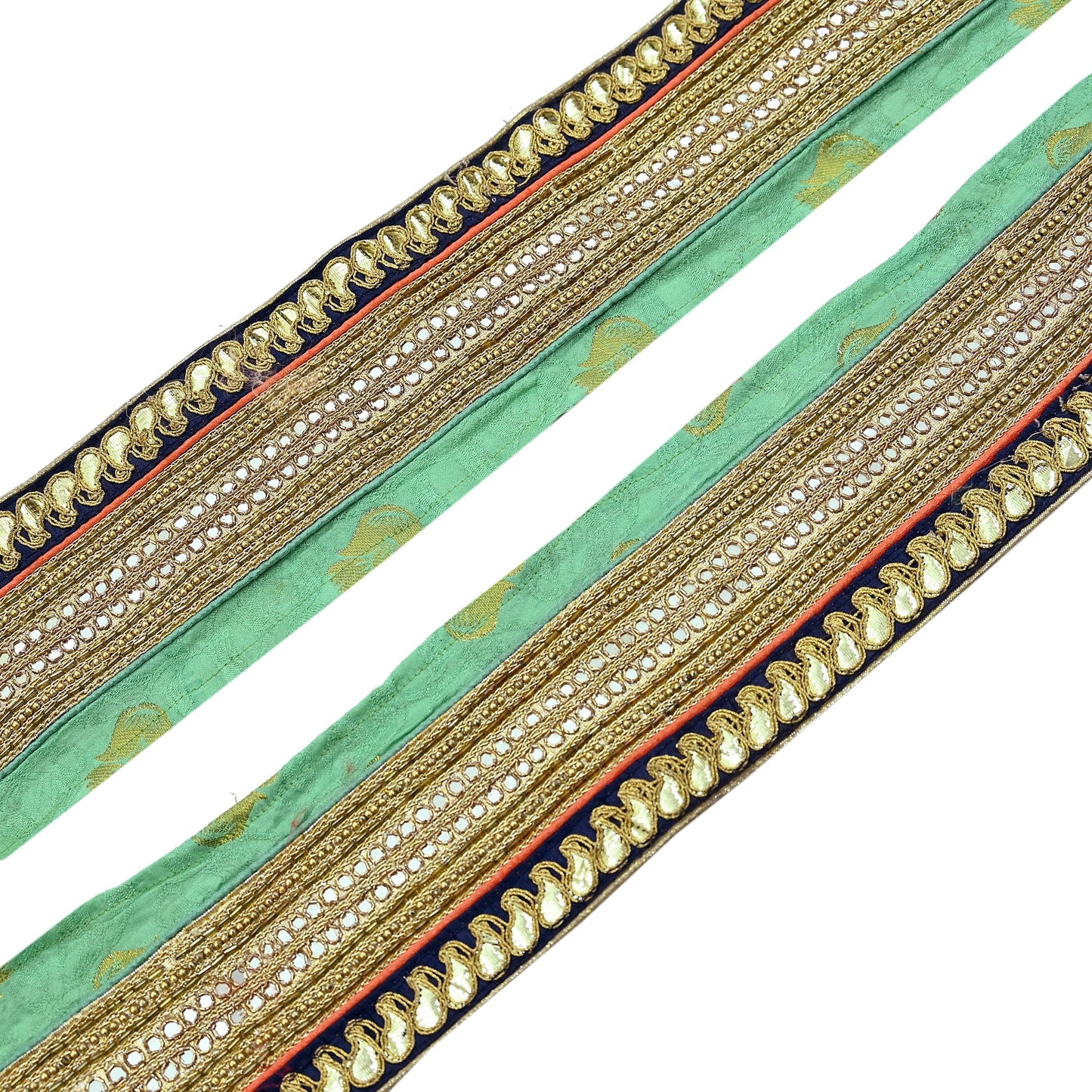 Indian Vintage Sari Border Hand Embroidered Craft Trim 1Yd Lace Sewing Sari Ribbon Pure silk  Zardozi/Dabka Zari