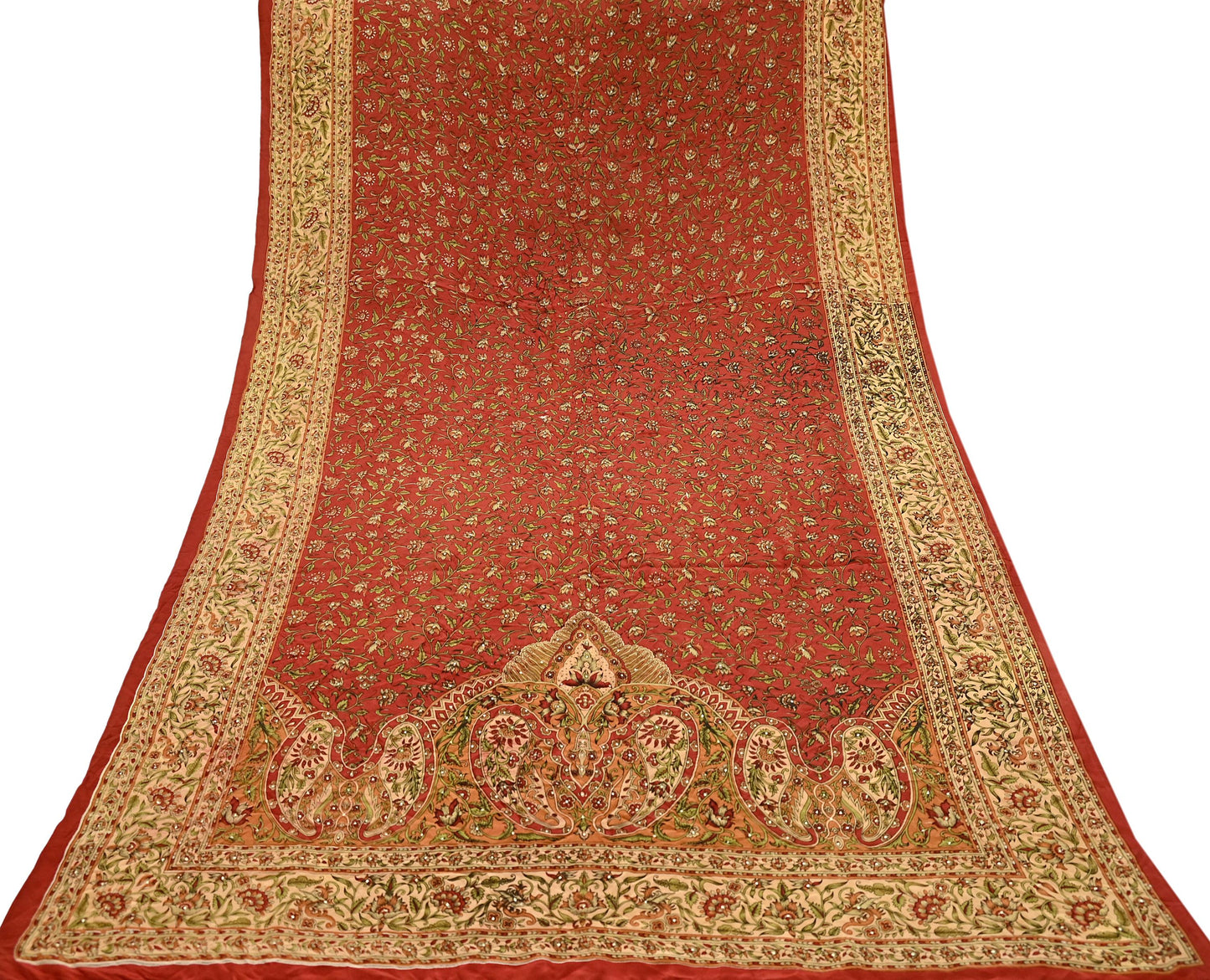 Indian Pre-owned Pure Silk Hand Embroidered Ritu Kumar Designer Lehenga And Dupatta Set Ethnic Bollywood Party Wear