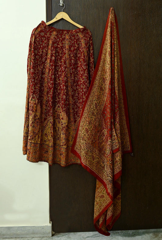 Indian Pre-owned Pure Silk Hand Embroidered Ritu Kumar Designer Lehenga And Dupatta Set Ethnic Bollywood Party Wear