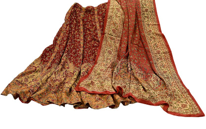 Indian Pre-owned Pure Silk Hand Embroidered Ritu Kumar Designer Lehenga And Dupatta Set Ethnic Bollywood Party Wear