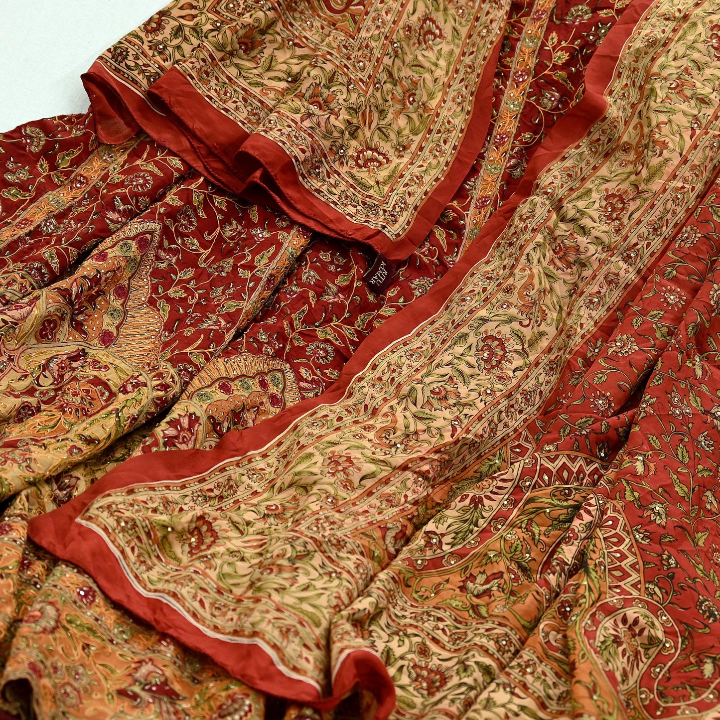 Indian Pre-owned Pure Silk Hand Embroidered Ritu Kumar Designer Lehenga And Dupatta Set Ethnic Bollywood Party Wear