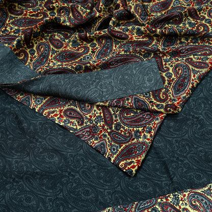 Indian Vintage Beige & Gray Sarees Moss Crepe Printed Sari 6yd Sewing Floral Soft Craft Fabric DressMaking For Crafting Quilting Upcycle