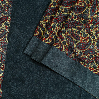 Indian Vintage Beige & Gray Sarees Moss Crepe Printed Sari 6yd Sewing Floral Soft Craft Fabric DressMaking For Crafting Quilting Upcycle