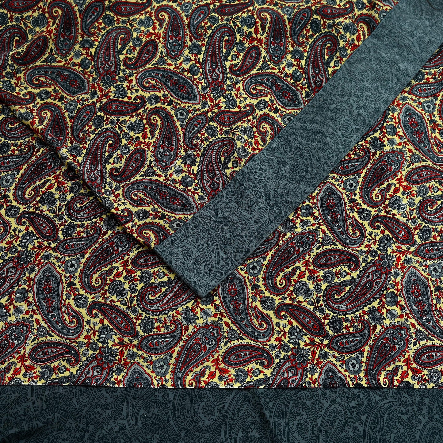 Indian Vintage Beige & Gray Sarees Moss Crepe Printed Sari 6yd Sewing Floral Soft Craft Fabric DressMaking For Crafting Quilting Upcycle