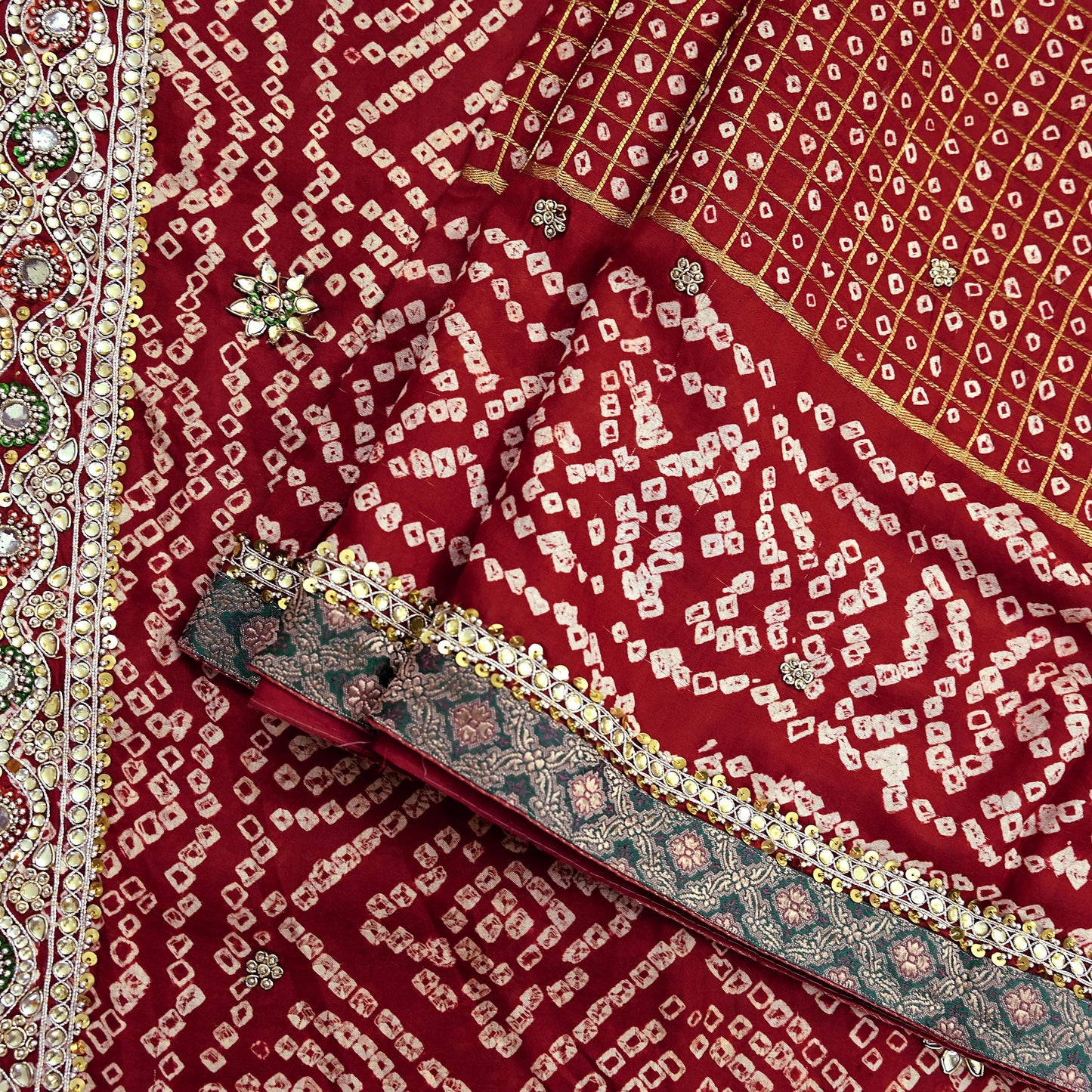Indian Vintage Maroon Saree Hand Embroidered Bandhani Printed Sari 100% Pure Silk Indian Sari Fabric 5yard Soft Craft Fabric Beaded