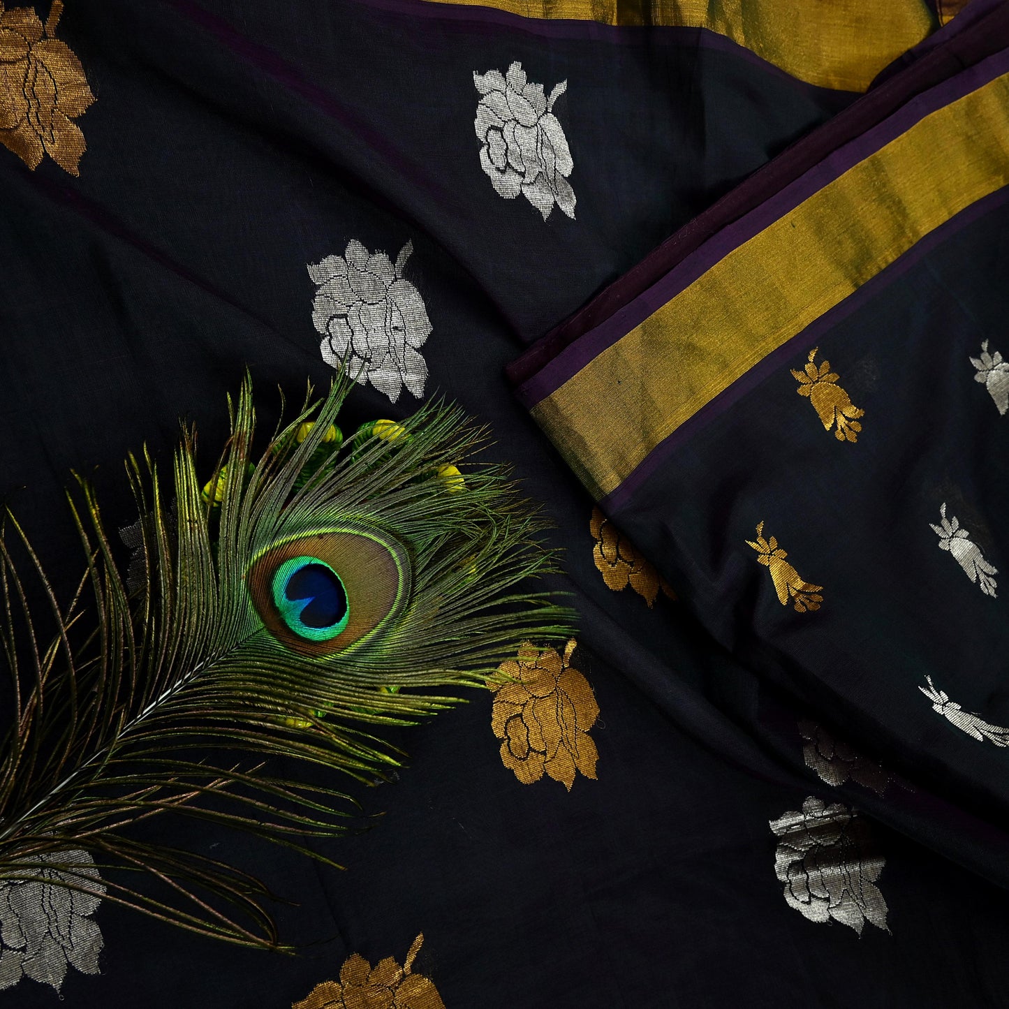 Indian Vintage Sari Green Blend Silk Woven Kanjivaram Saree Zari 5Yd Ethnic Craft Fabric Dress making For Crafting Quilting