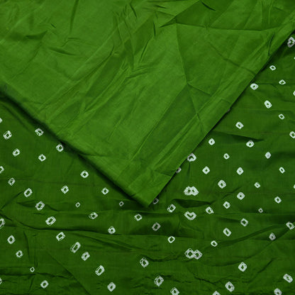 Indian Vintage Sari Green Pure Silk Bandhani Printed Sarees Fabric 6yd Floral Sewing Traditional Culture Sari Ethnic Fabric