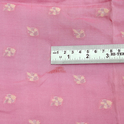 Indian Vintage Pink Dupatta Long Stole Pure Silk Hand Woven Scarves Veil Scarf Wrap Floral Zari Border