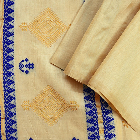 Indian Vintage Beige Dupatta Long Stole Pure Tussar silk Hand Woven Dupatta Veil Scarves soft Boho Wrap Dressmaking Zari