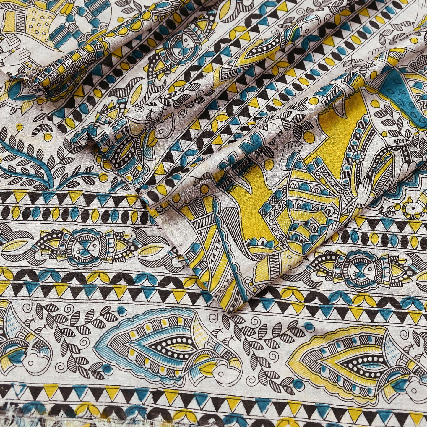 Indian Vintage Cream Dupatta Long Stole Digital Printed Hijab Scarves Veil Soft Wrap Boho