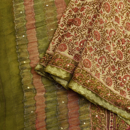 Indian Vintage Dupatta Beige Long Stole printed stole Pure Georgette Silk Scarves Veil Wrap Soft