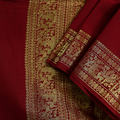 Indian Vintage Dupatta Maroon Long Stole Cotton Brocade Golden Woven Work Scarves Veil Fringes Hijab