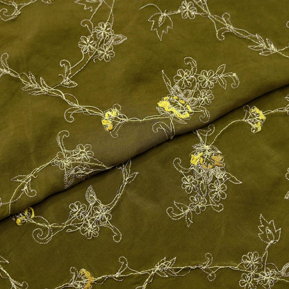 Indian Vintage Heavy Green Dupatta Pure Crepe Silk Long Stole Hand Embroidered Scarves Dabka Zardozi Zari Scarves Wedding/ Bridal Veil