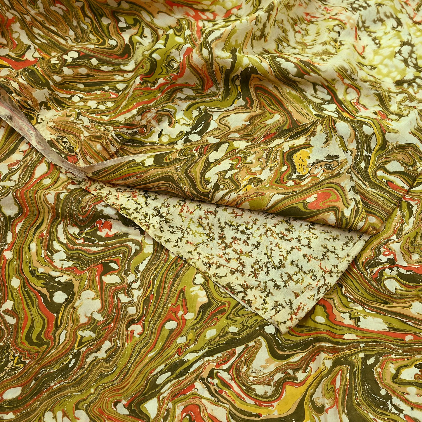 Indian Vintage Ivory & Green Saree Pure Silk Printed Sari 6yd Sewing Craft Fabric Dress Making Soft Crafting Quilting Quilting Upcycle