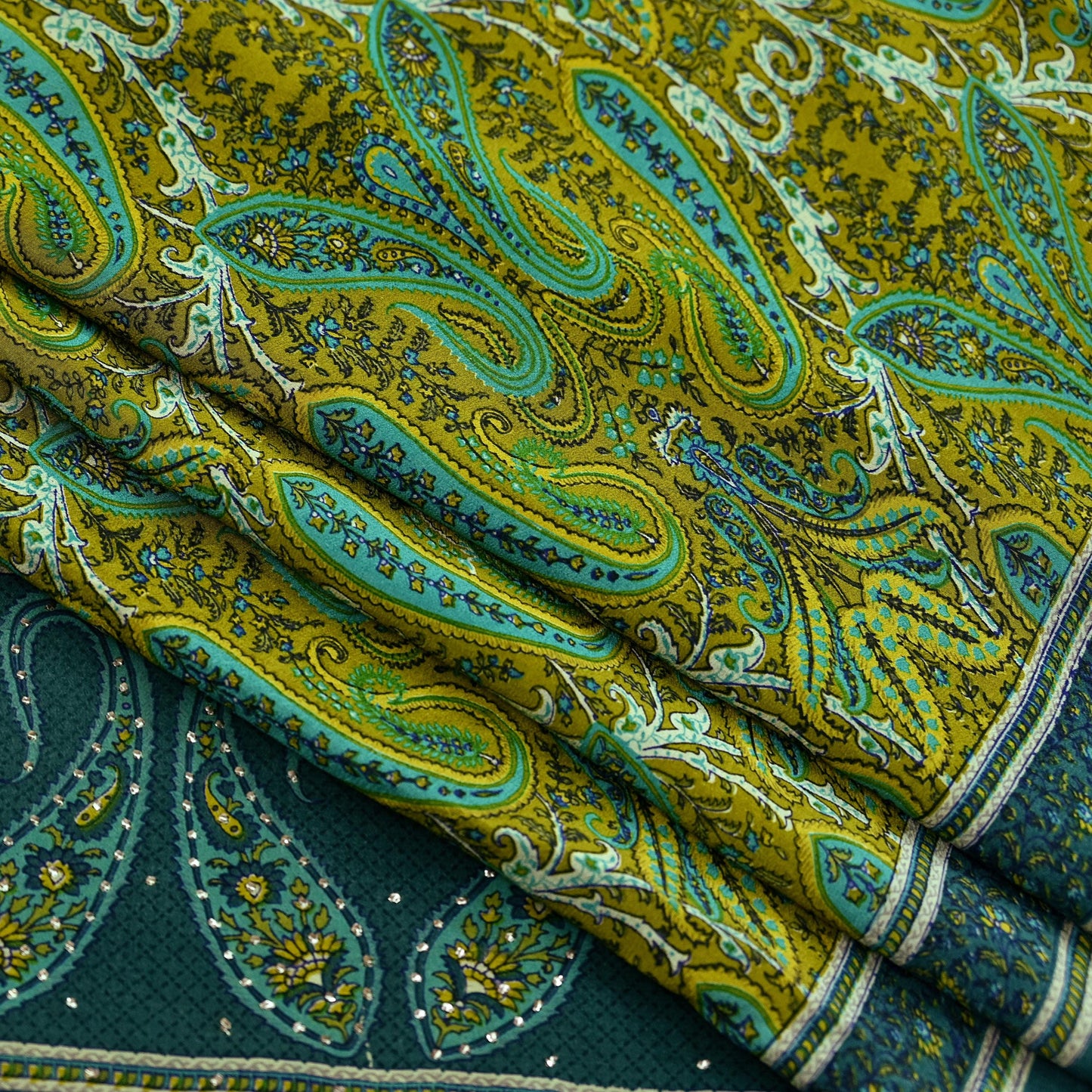 Indian Vintage Sari Pure Crepe Silk Mukesh Work Printed Saree 5yard Sewing Soft Craft Fabric Ethnic Dress making For Crafting Quilting