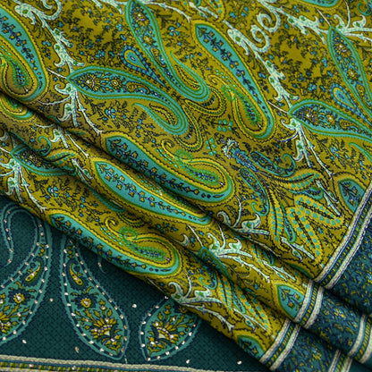 Indian Vintage Sari Pure Crepe Silk Mukesh Work Printed Saree 5yard Sewing Soft Craft Fabric Ethnic Dress making For Crafting Quilting