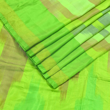 Indian Vintage Sari Nion Green Artificial Silk Hand Woven Sarees 6yd Ethnic Craft Fabric Sewing Dress making Crafting Crafting Quilting